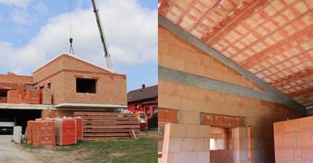 Ťažká šikmá strecha z keramicko-betónových panelov HELUZ je odolná, trvanlivá a tepelne aj zvukovo izoluje