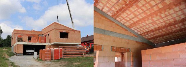 Ťažká šikmá strecha z keramicko-betónových panelov HELUZ je odolná, trvanlivá a tepelne aj zvukovo izoluje